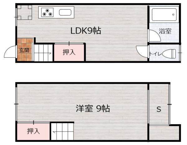 大阪市東住吉区住道矢田１丁目のテラスハウス