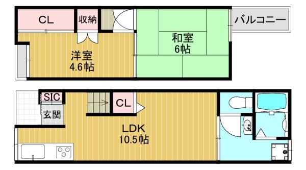 瓜破西２丁目貸家