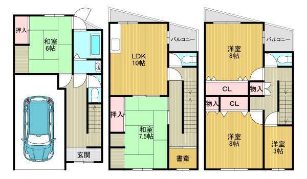 大阪市平野区平野上町２丁目の貸家