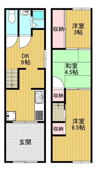 住道矢田１丁目貸家