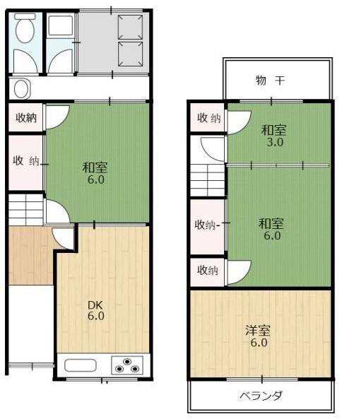 八尾市明美町２丁目の貸家