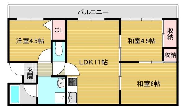大阪市住吉区苅田9丁目のマンション(間取り)