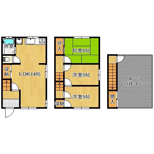 喜連東2丁目戸建貸家(間取り)