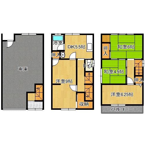 瓜破6-7-27 貸家(間取り)