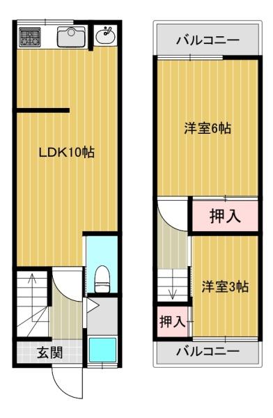 貸テラスハウス　平野元町5-4