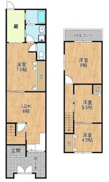 大阪市東住吉区西今川１丁目の貸家