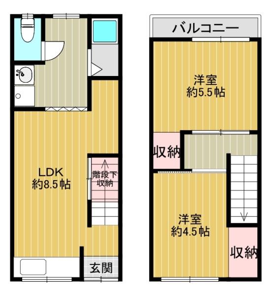 大阪市東住吉区住道矢田１丁目の貸家