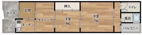 大阪市東住吉区矢田２丁目のテラスハウス