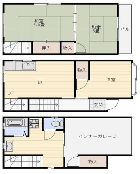 大阪市平野区長吉六反３丁目の貸家