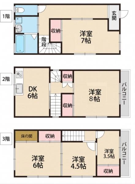 大阪市平野区瓜破東３丁目の貸家