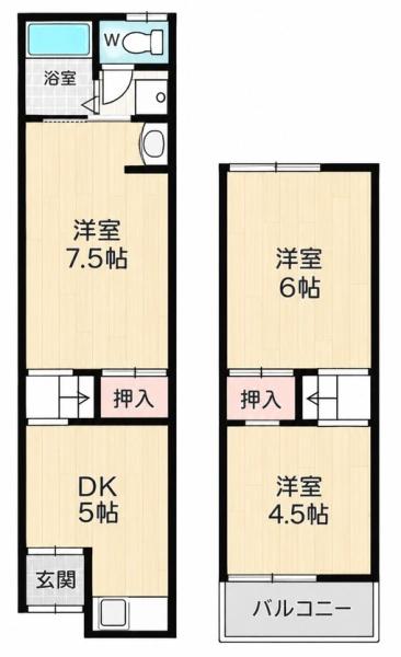 寝屋川市堀溝３丁目のテラスハウス