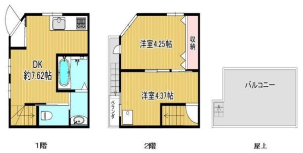 大阪市東住吉区針中野４丁目の貸家