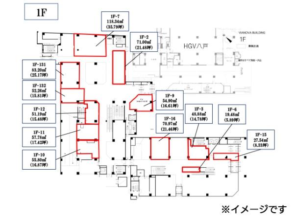 八戸市十三日町　ヴィアノヴァビル１階　貸店舗　000158（K）