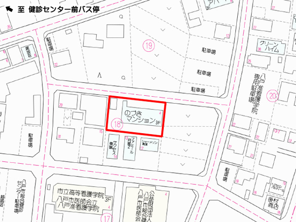 八戸市青葉二丁目 のづきマンション・105号室 000253(現地案内図)