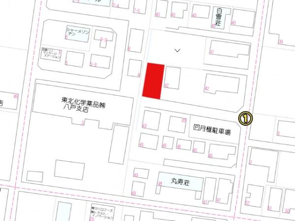 八戸市沼館一丁目 貸土地 A-53(A)(現地案内図)