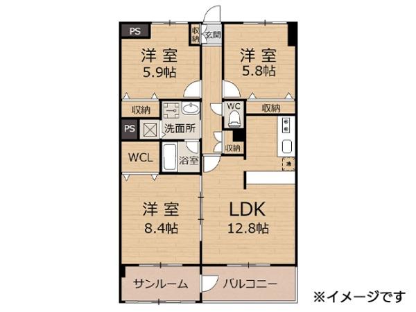 チュチュハウス城下　賃貸マンション　302号室　000445