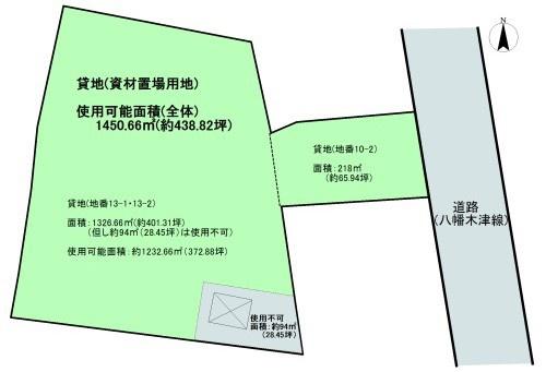 精華町下狛前川　資材置場(貸地)