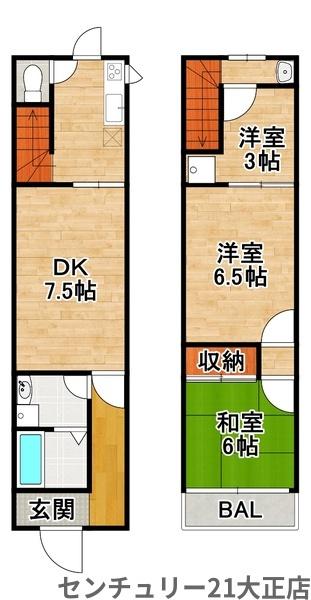 南恩加島2丁目貸家(間取り)