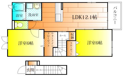 羽曳野市河原城のハイツ