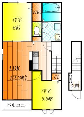 松原市小川５丁目のアパート