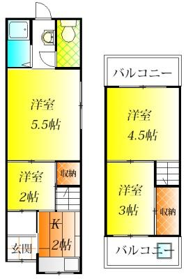 大阪市住吉区苅田３丁目のテラスハウス