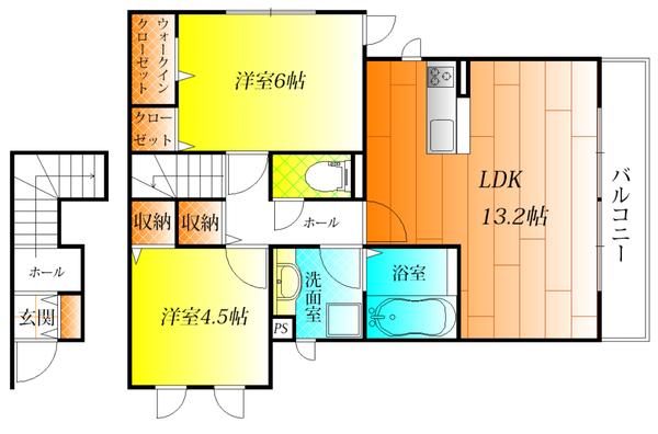 羽曳野市南恵我之荘6丁目のハイツ(間取り)