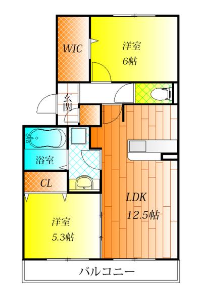 レイクヒルズA棟(間取り)