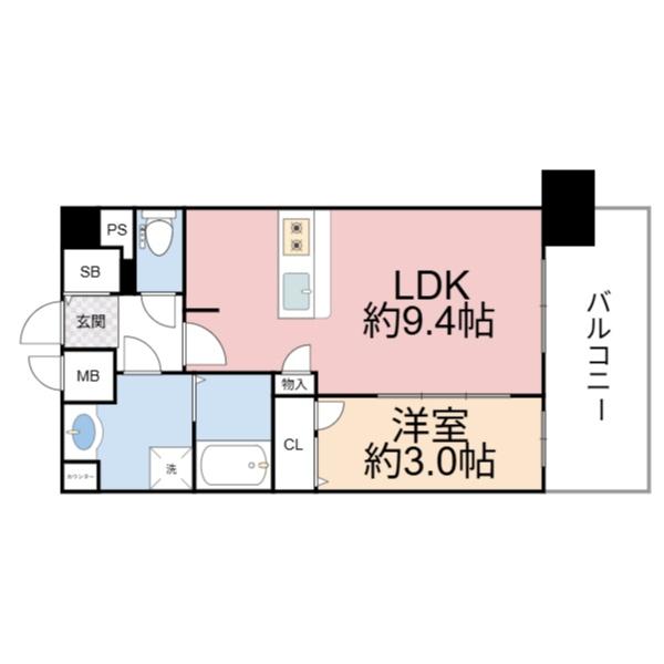 大阪市城東区東中浜9丁目のマンション(間取り)