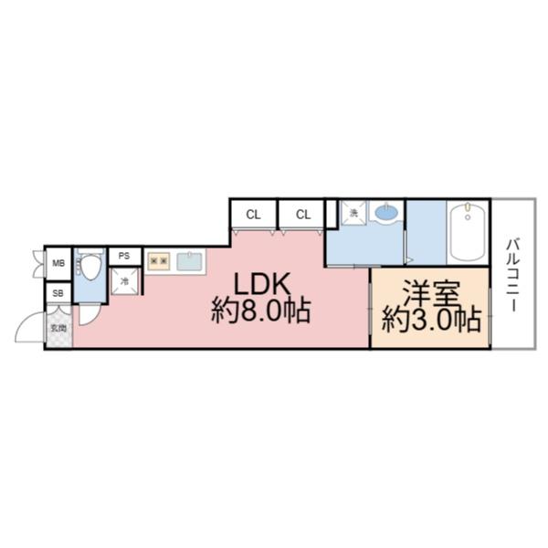 大阪市城東区東中浜9丁目のマンション(間取り)