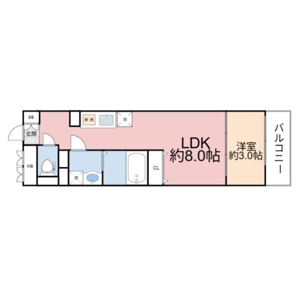大阪市城東区東中浜9丁目のマンション(間取り)