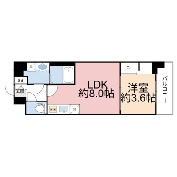 大阪市城東区中浜2丁目のマンション(間取り)
