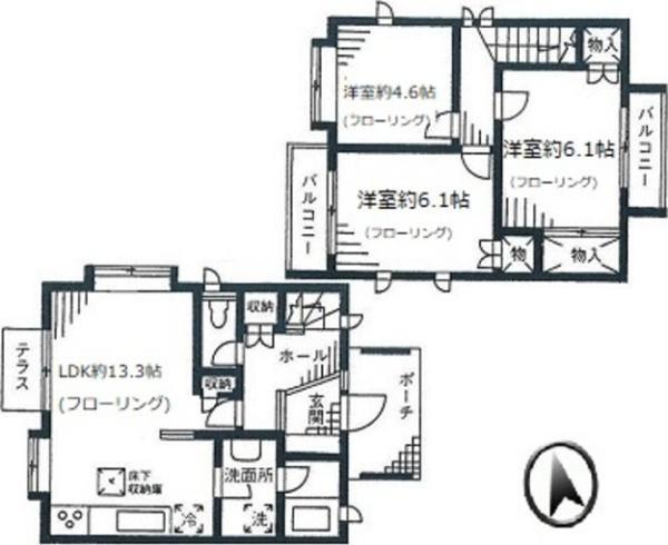 川崎市高津区梶ケ谷６丁目のテラスハウス