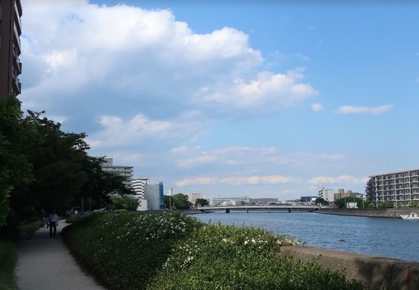 横浜市鶴見区仲通２丁目のアパート(潮鶴橋水際緑道)