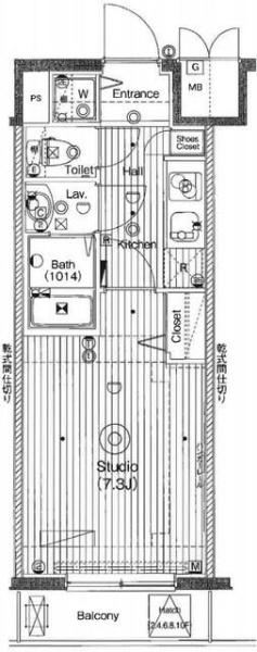 横浜市港北区新横浜1丁目のマンション(間取り)