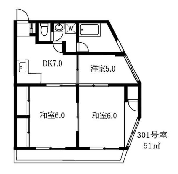 川崎市中原区井田2丁目のマンション(間取り)