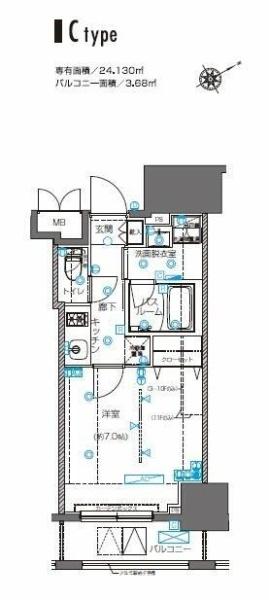 横浜市中区宮川町3丁目のマンション(間取り)