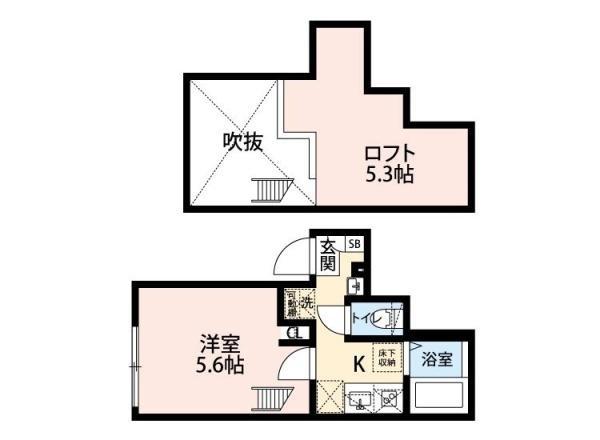 川崎市中原区上丸子山王町2丁目のアパート(間取り)