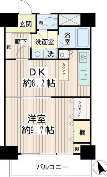 横浜市鶴見区鶴見中央4丁目のマンション(間取り)