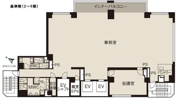 CIRCLES神保町Ⅱ　3階　事務所（会議室付き）