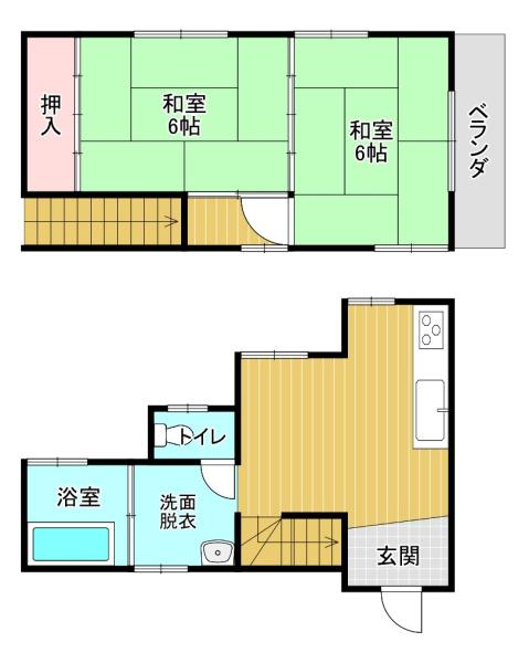 北九州市八幡西区町上津役東３丁目の貸家