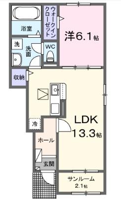 宮崎市恒久4丁目のアパート(間取り)