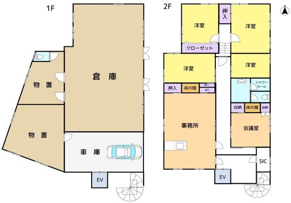 川越市山田　倉庫・事務所付き住宅　一括貸