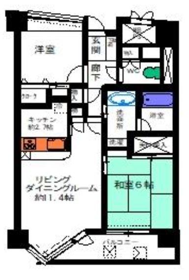 大田区大森中2丁目のマンション(間取り)