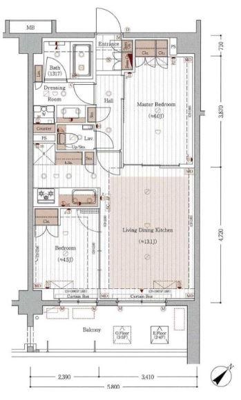 新宿区弁天町のマンション(間取り)