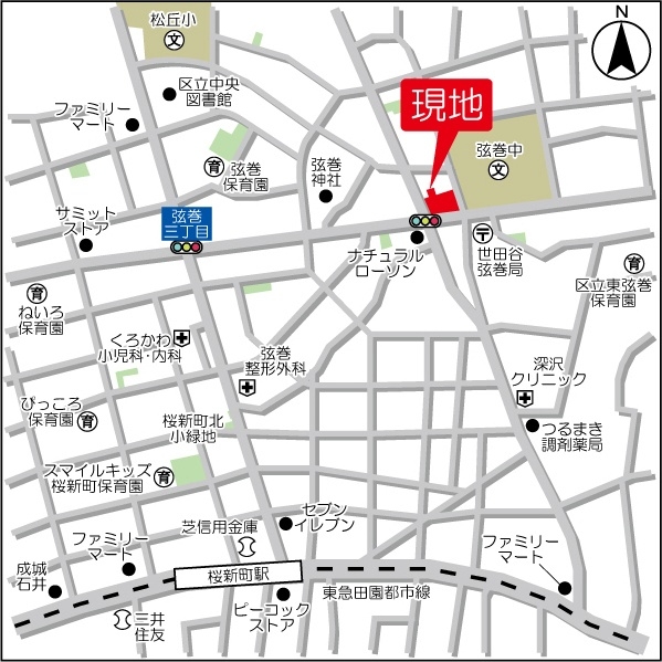 KWレジデンス桜新町(現地案内図)
