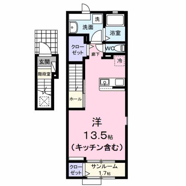笛吹市石和町川中島のアパート