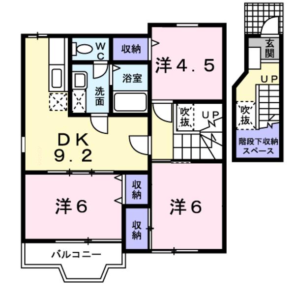 南アルプス市下宮地のアパート