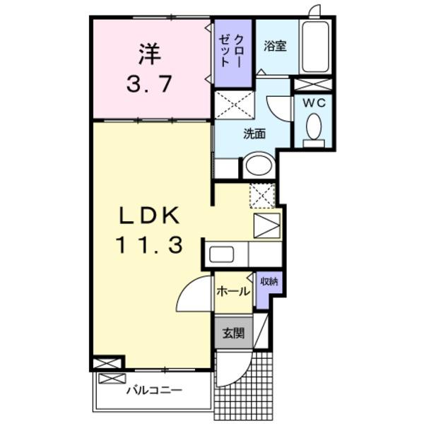 笛吹市石和町井戸のアパート(間取り)