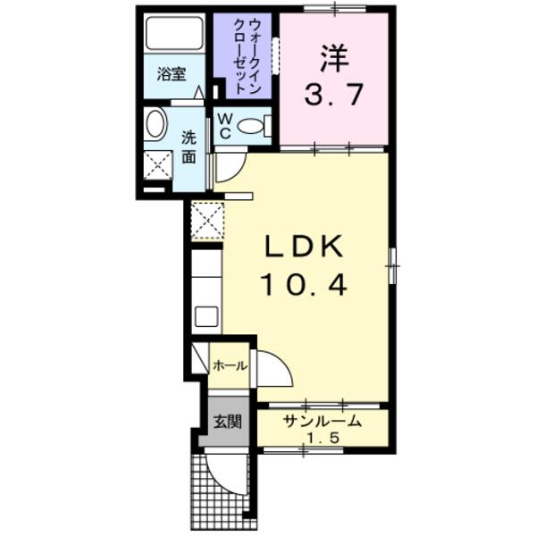 都留市四日市場のアパート(間取り)