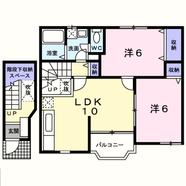 南巨摩郡富士川町最勝寺のアパート(間取り)